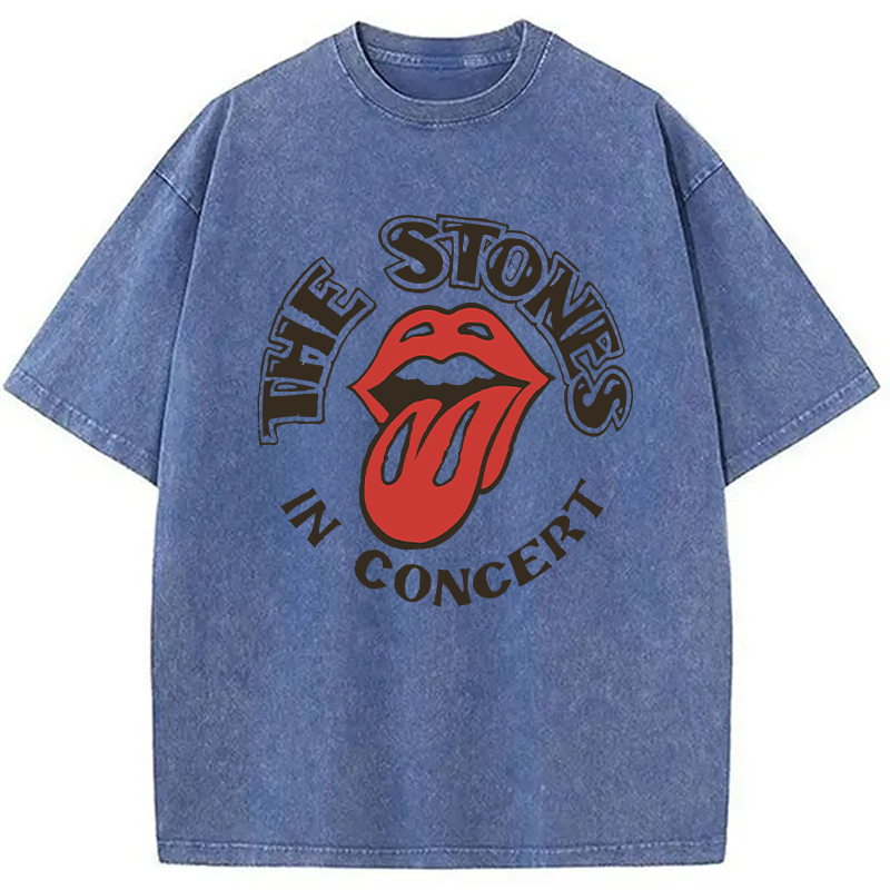Modecanvas The Stones In Concert DTG Printing Washed T-Shirt