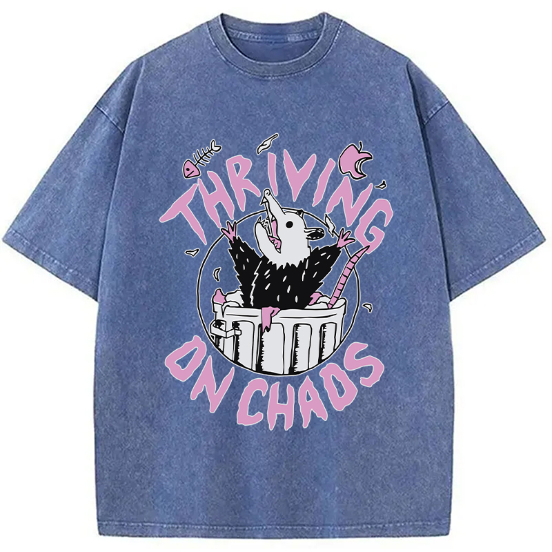 Modecanvas Thriving On Chaos Angry Possum DTG Printing Washed T-Shirt