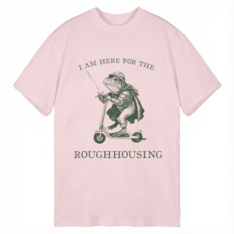 Modecanvas I Am Here for the Roughhousing Funny Frog DTG Printing Classic T-Shirt-modecanvas