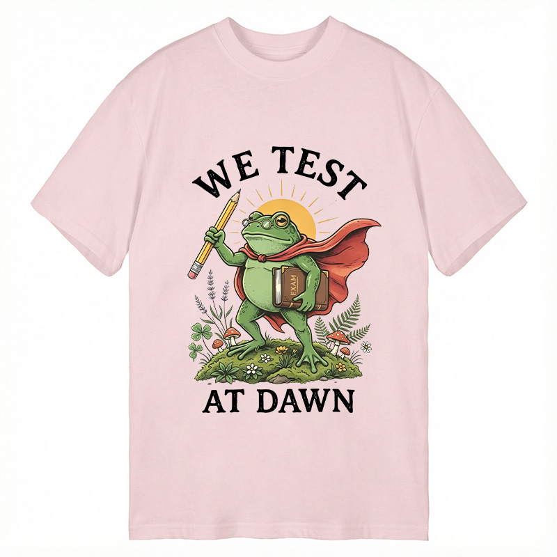 Modecanvas We Test At Dawn Funny Frog DTG Printing Classic T-Shirt-modecanvas