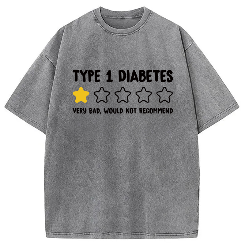 Modecanvas Type 1 Diabetes Very Bad Washed T-Shirt