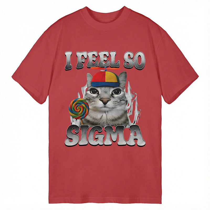 Modecanvas I Feel So Sigma Funny Cat Meme DTG Printing Classic T-Shirt-modecanvas