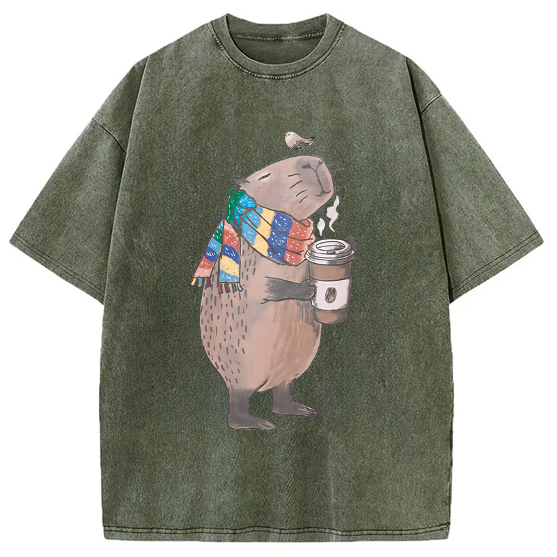 Modecanvas Coffeebara DTG Printing Washed T-Shirt