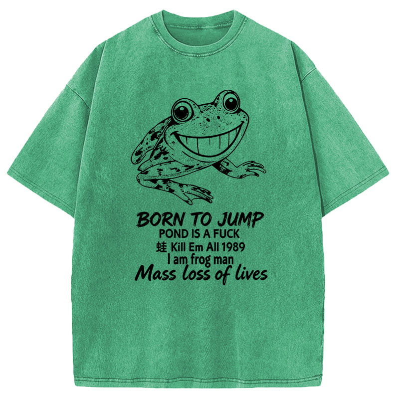 Modecanvas Born To Jump DTG Printing Washed T-Shirt
