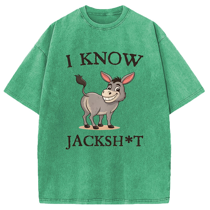 Modecanvas I Know Jackshit Donkey DTG Printing Washed T-Shirt
