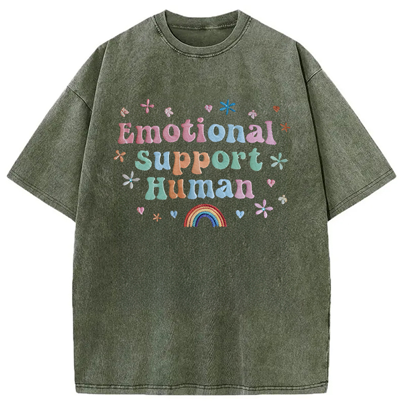 Modecanvas Emotional Support Human DTG Printing Washed T-Shirt