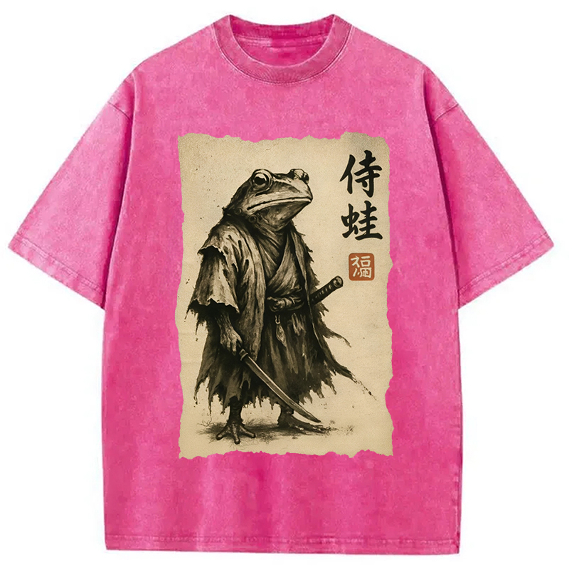 Modecanvas Samurai Frog Washed T-Shirt