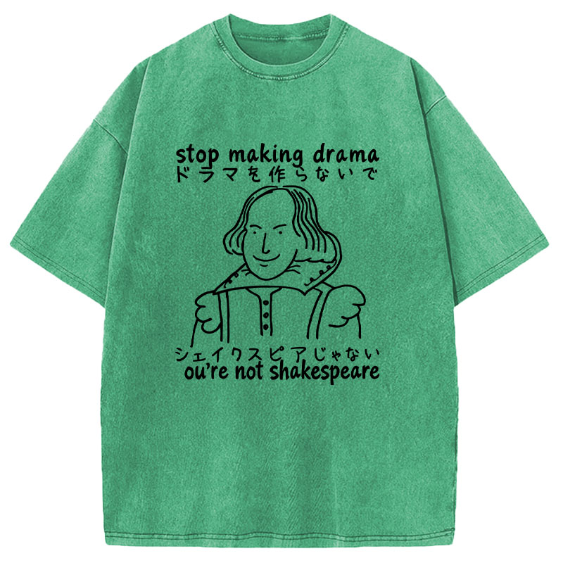 Modecanvas Stop Making Drama DTG Printing Washed T-Shirt