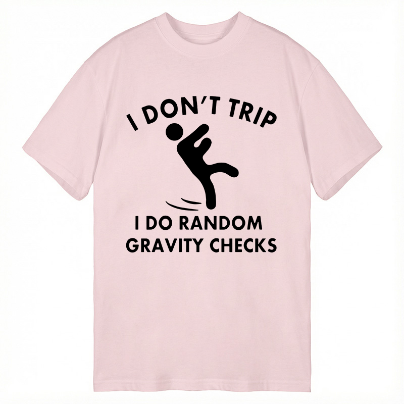 Modecanvas Random Gravity Checks Funny DTG Printing Classic T-Shirt-modecanvas
