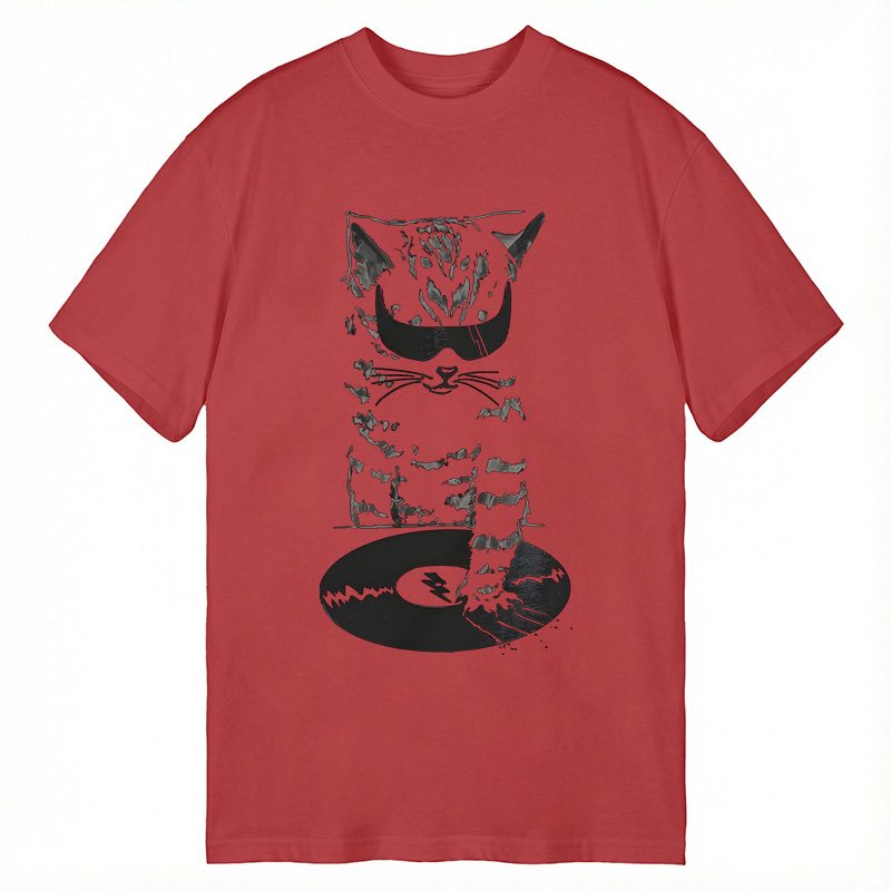 Modecanvas DJ Cat DTG Printing Classic T-Shirt-modecanvas