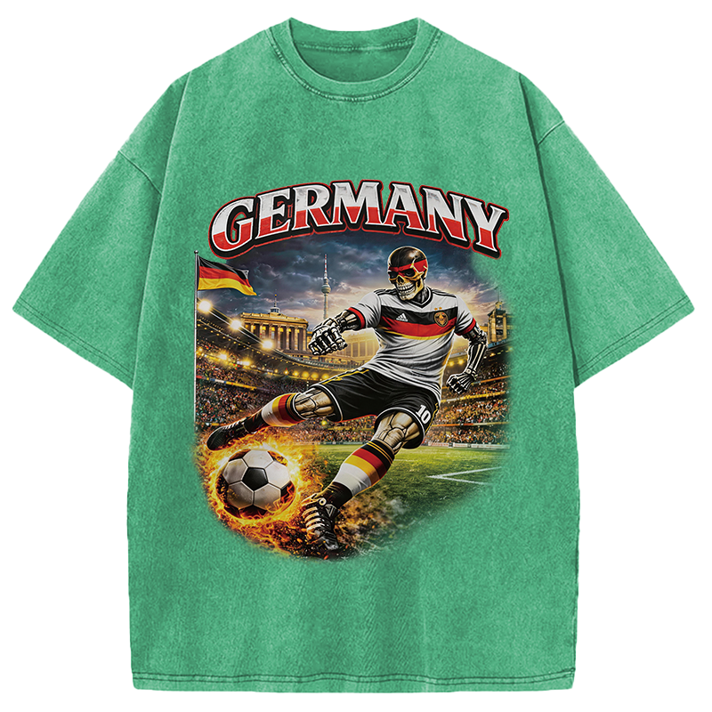 Modecanvas Germany Soccer Vintage DTG Printing Washed T-Shirt