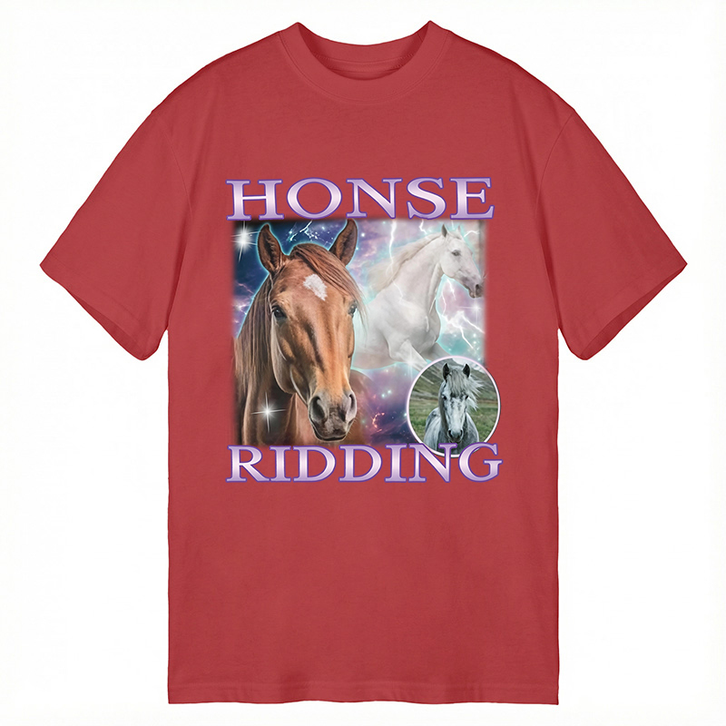 Modecanvas Honse Ridding DTG Printing Classic T-Shirt-modecanvas