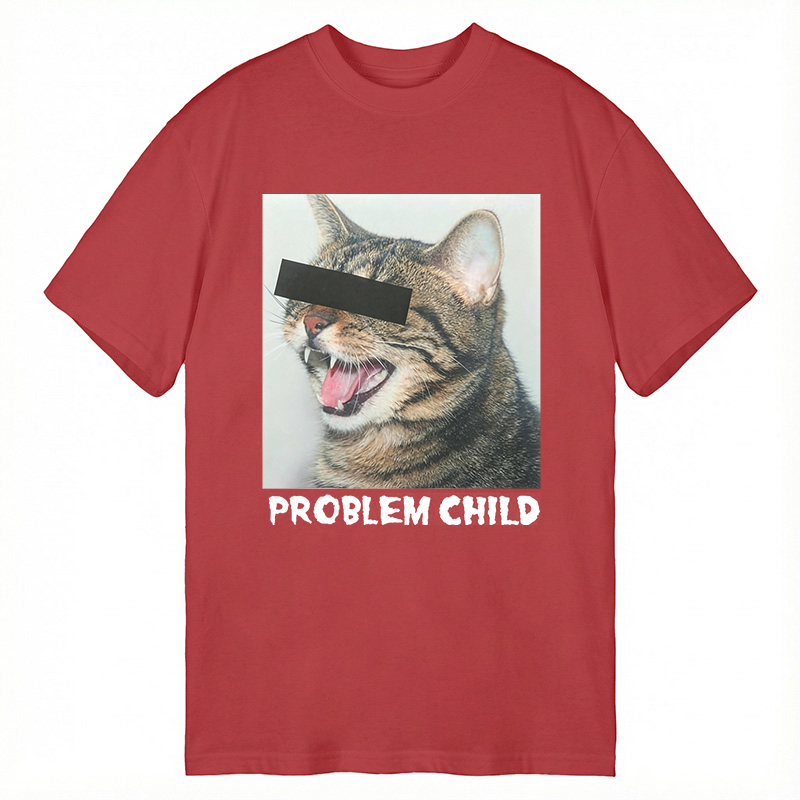 Modecanvas Problem Child Cat DTG Printing Classic T-Shirt-modecanvas