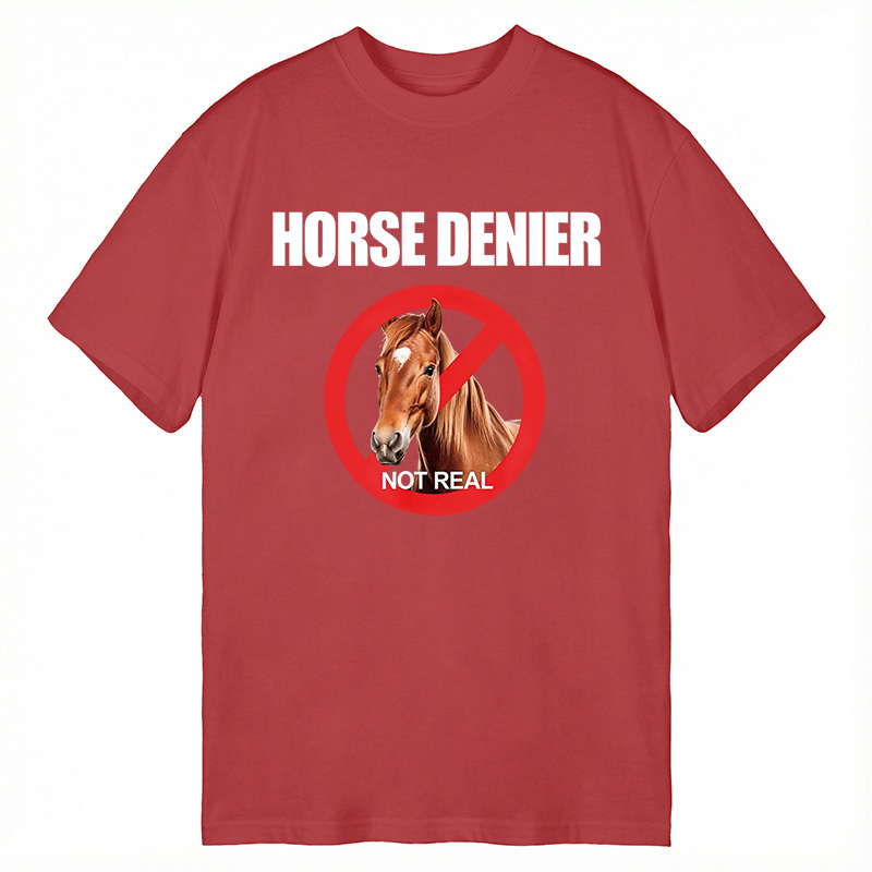 Modecanvas Horse Denier Funny Horses DTG Printing Classic T-Shirt-modecanvas