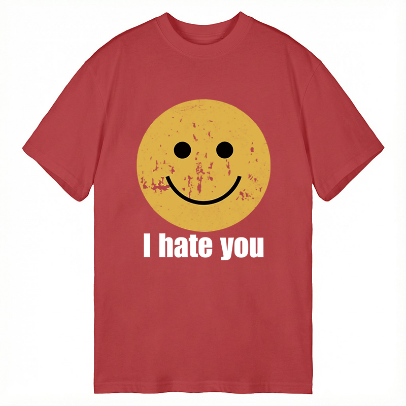 Modecanvas I Hate You Smiley Face DTG Printing Classic T-Shirt-modecanvas