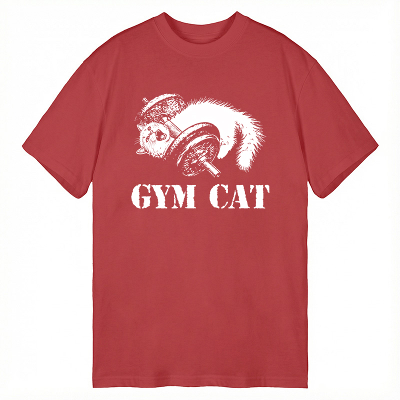 Modecanvas Cat Pumping Iron At The Gym DTG Printing Classic T-Shirt-modecanvas