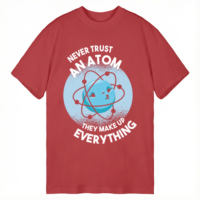 Modecanvas Funny Atom 100% Ring Spin DTG Printing Classic T-Shirt-modecanvas