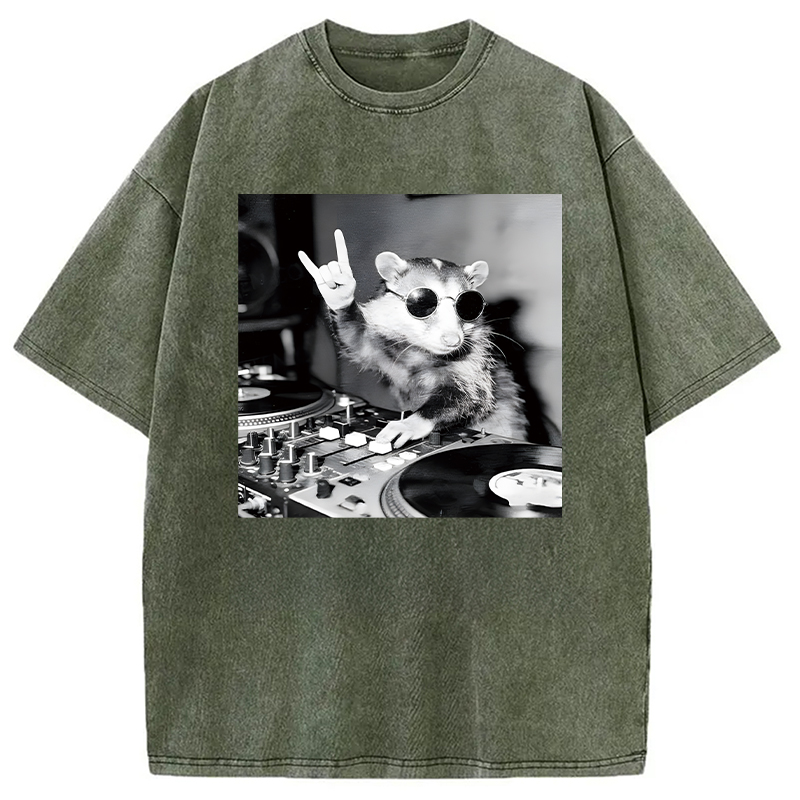 Modecanvas DJ Possum DTG Printing Washed T-Shirt