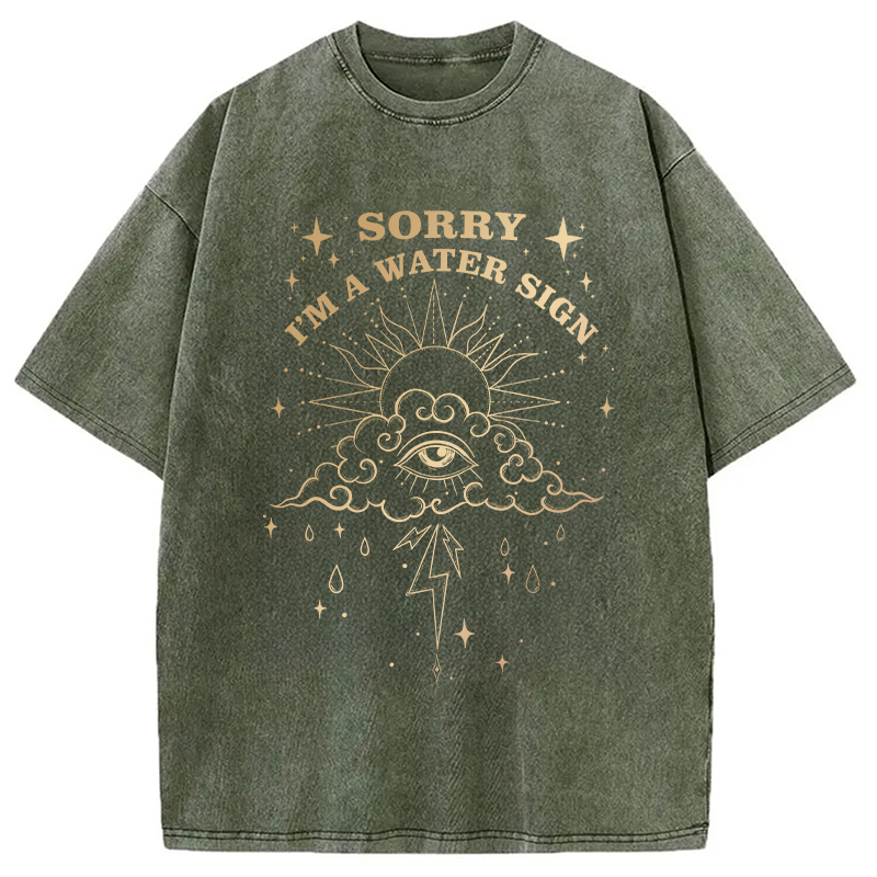 Modecanvas Sorry I'm A Water Sign DTG Printing Washed T-Shirt