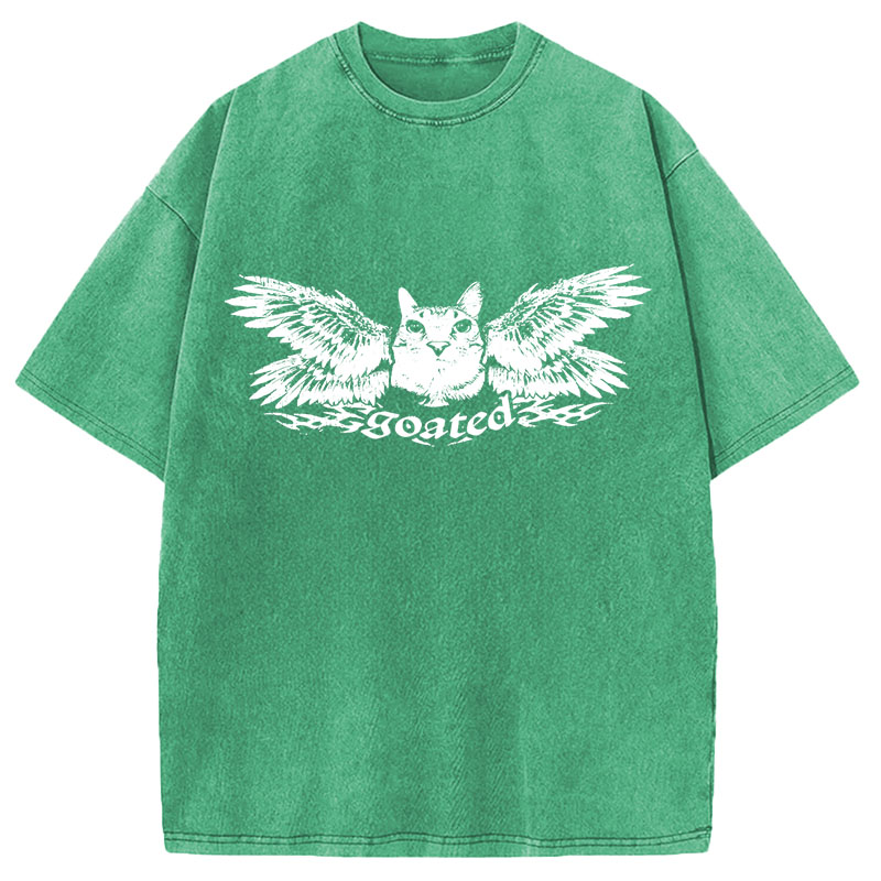Modecanvas Grunge Kitten DTG Printing Washed T-Shirt
