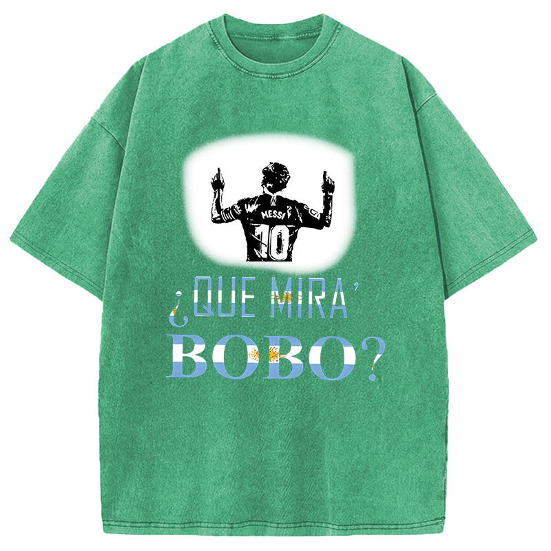 Modecanvas Que Miras Bobo DTG Printing Washed T-Shirt