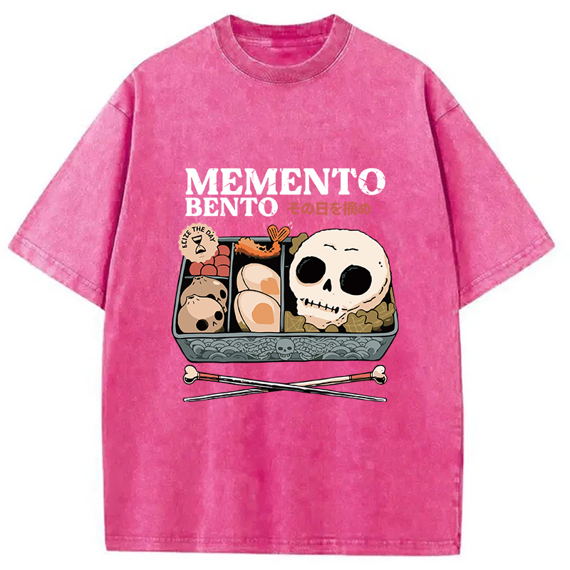 Modecanvas Memento Bento Skull Washed T-Shirt