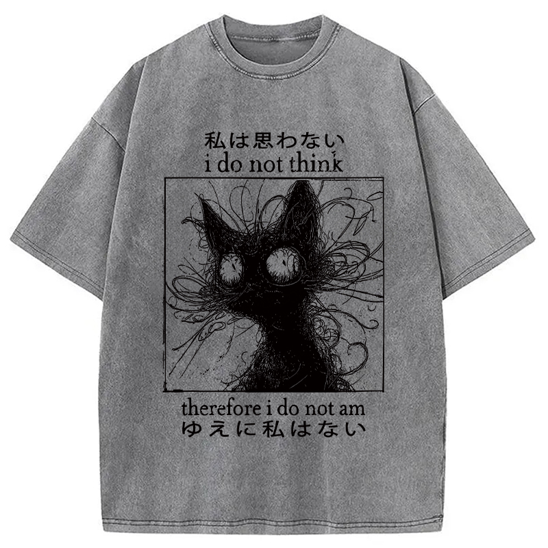 Modecanvas The Philosophy Of Cat Washed T-Shirt