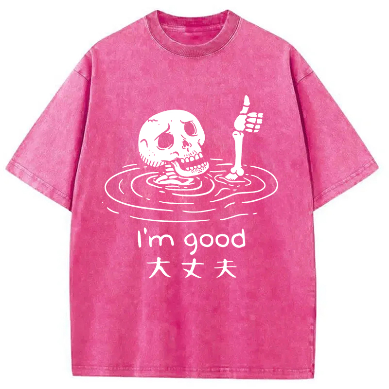 Modecanvas Drowned Skeleton Washed T-Shirt