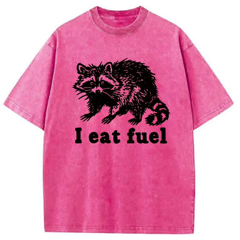 Modecanvas Funny Raccoon Sarcastic Meme Washed T-Shirt