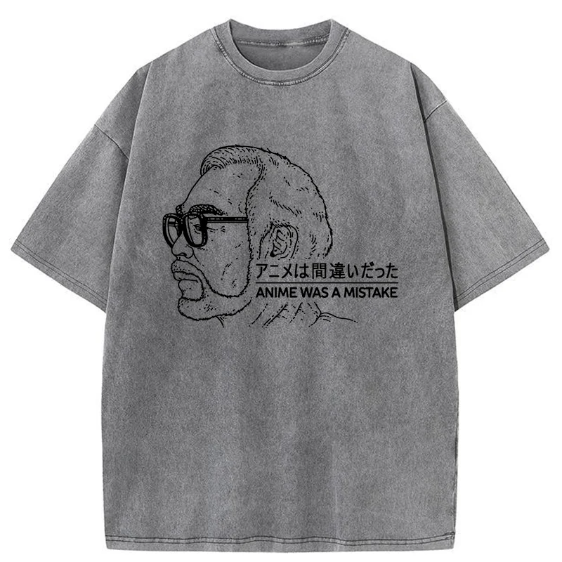 Modecanvas Anime Was A Mistake Washed T-Shirt