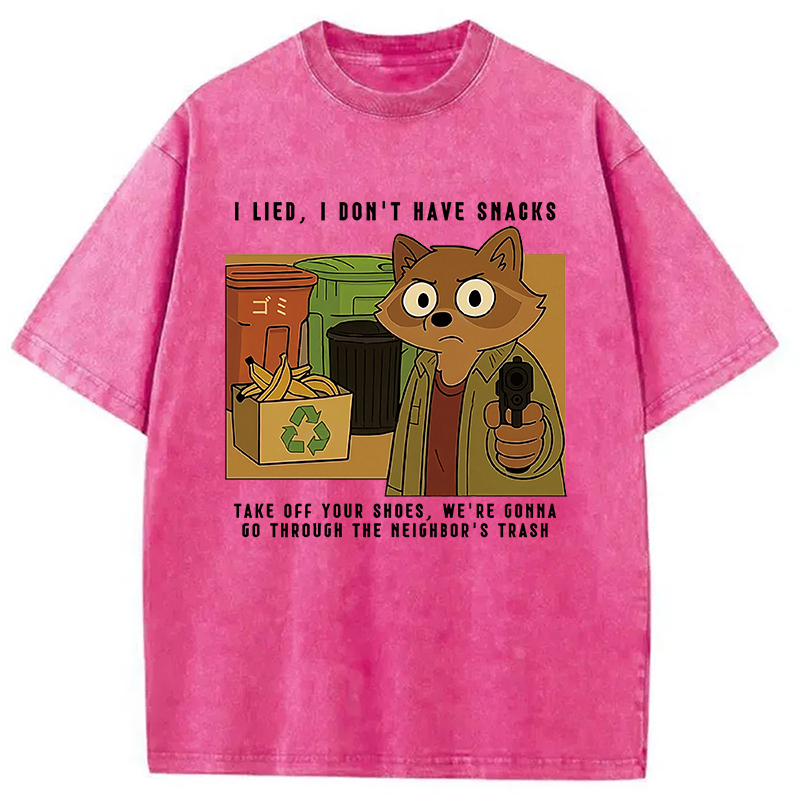 Modecanvas No Snacks Only Trash Hunting Washed T-Shirt