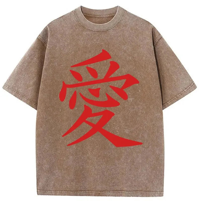 Modecanvas Love Kanji Washed T-Shirt