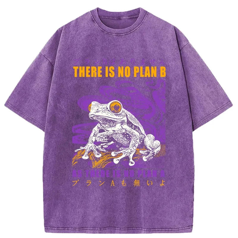 Modecanvas Thers Is No Plan B Frog Washed T-Shirt