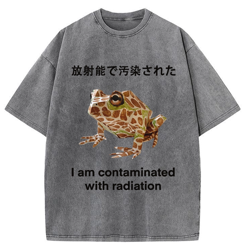 Modecanvas Frog Contaminated By Radiation Washed T-Shirt