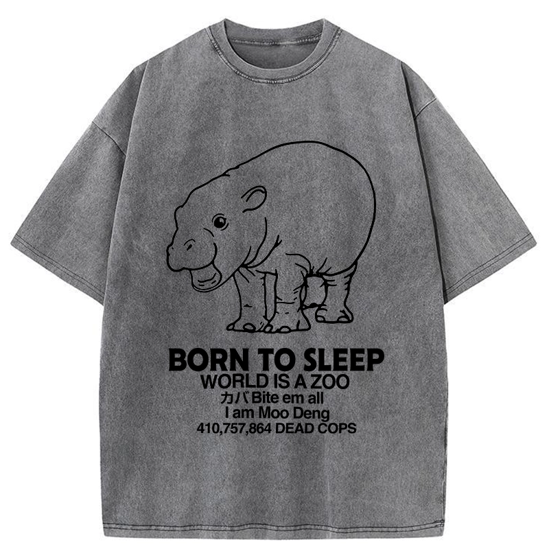 Modecanvas Born To Sleep Washed T-Shirt