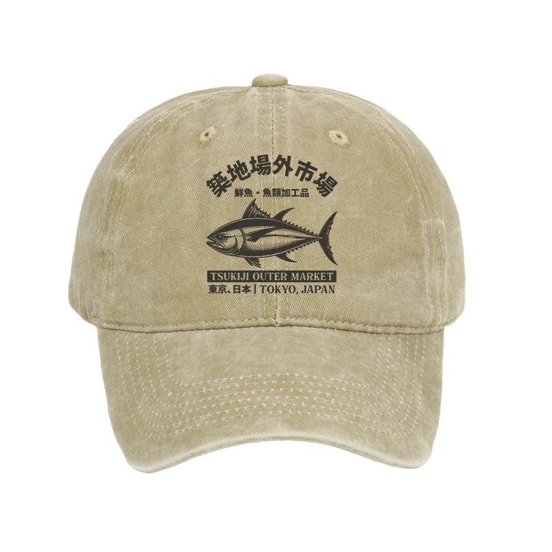 Modecanvas Sakana Tsukiji Fish Market Washed Cap-modecanvas