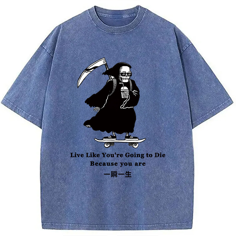 Modecanvas Death Skateboard Washed T-Shirt