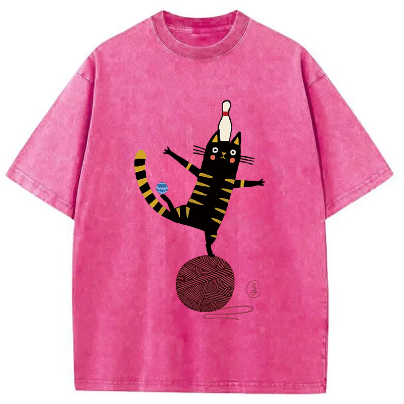 Modecanvas Acrobatic Kitten Washed T-Shirt