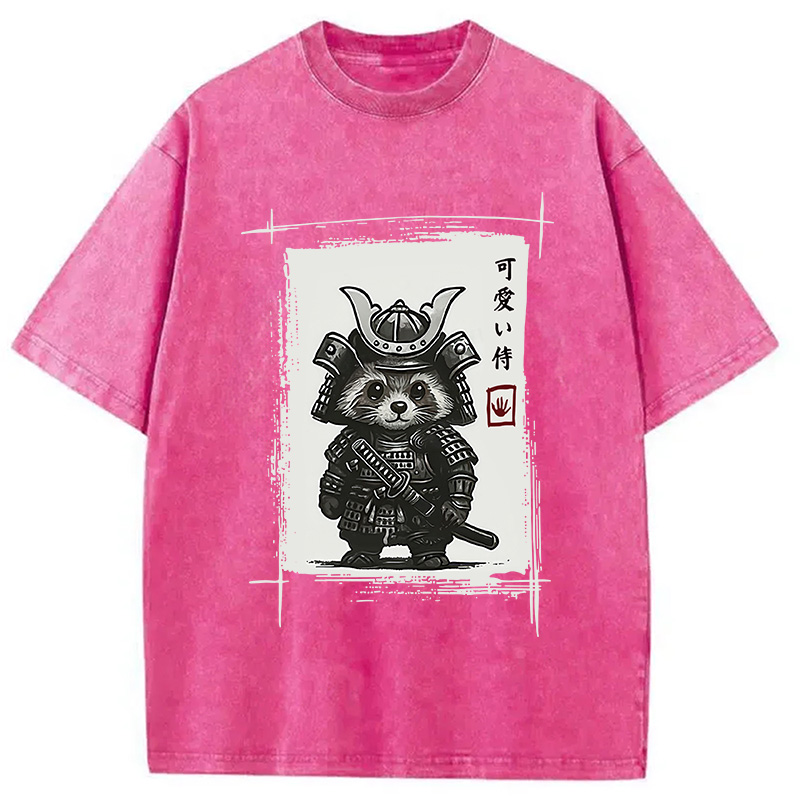 Modecanvas Samurai Baby Raccoon Washed T-Shirt
