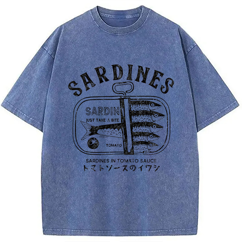 Modecanvas Delicious Canned Sardine Washed T-Shirt