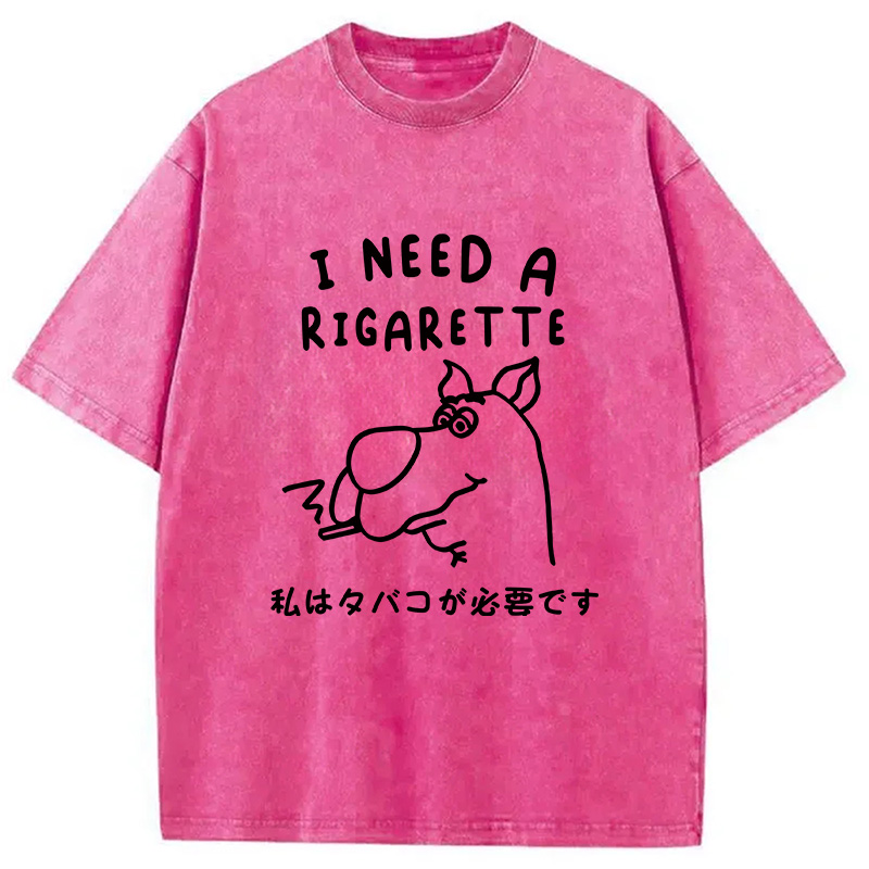 Modecanvas I Need a Rigarette Washed T-Shirt