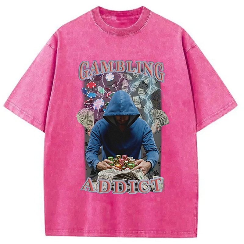 Modecanvas Gambling Addict Washed T-Shirt