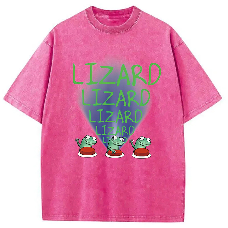 Modecanvas Lizard Lizard Lizard Meme Washed T-Shirt