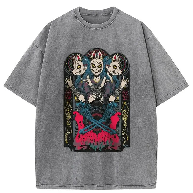 Modecanvas Rabbit Tour Washed T-Shirt-modecanvas