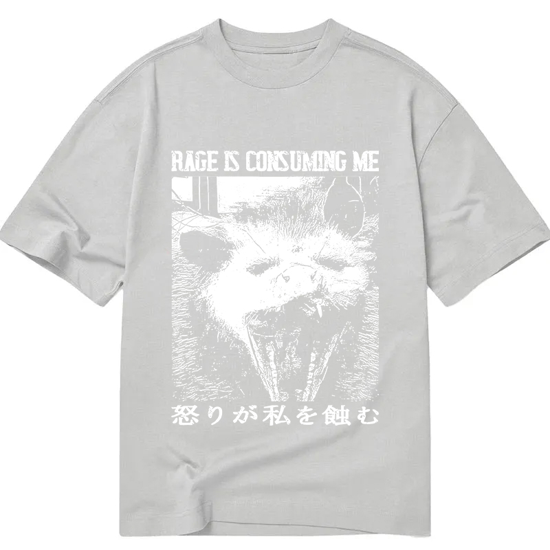 Modecanvas Rage Is Consuming Me Opossum DTG Printing Classic T-Shirt-modecanvas