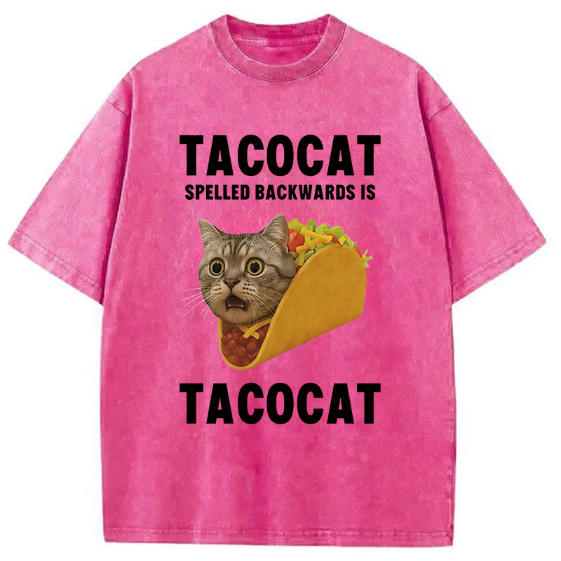 Modecanvas Tacocat Funny Meme Washed T-Shirt