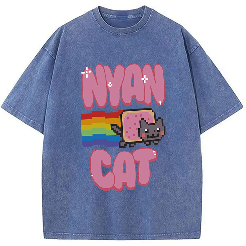 Modecanvas Nyan Cat Pride Washed T-Shirt