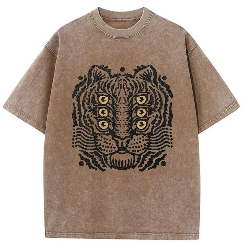 Modecanvas Six-eyed Cat Japanese Washed T-Shirt