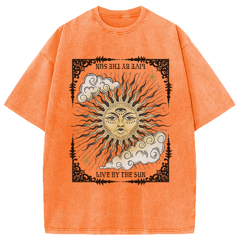 Modecanvas Living By The Sun Tarot Washed T-Shirt