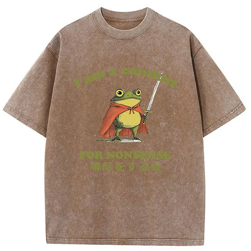Modecanvas Nonsense Frog Washed T-Shirt